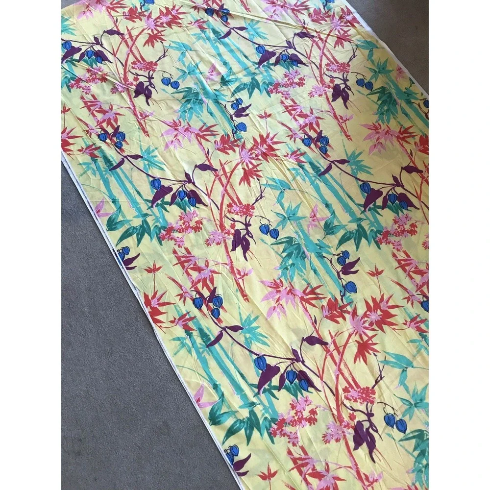 Vintage Mod Bold Print Fabric Cotton Key West 60s 70s Tropical Vibrant 14' x 45